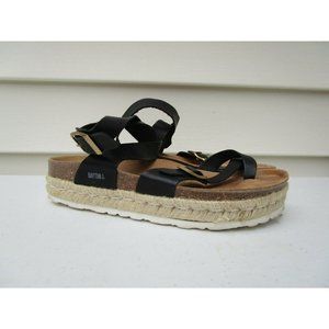 Bayton Women's Espadrille Sandal Wrap Black 39 EU (8.5 US)